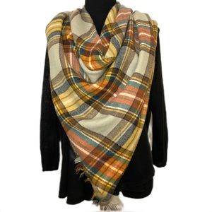 Fraas Multi Color Plaid Blanket Wrap Scarf | 54”x53” |